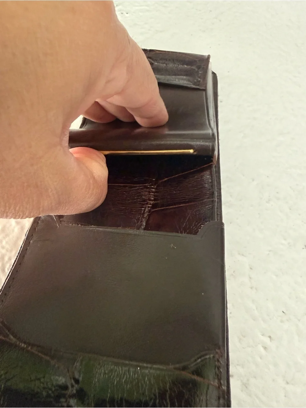 Men's Dark Brown Alligator Leather Bifold Wallet
